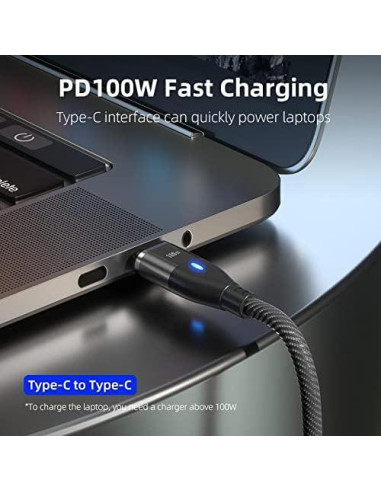 Cable MagnetoSnap BoxWave 100W USB-C/Micro Negro