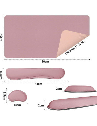 Juego de Alfombrillas de Escritorio Meetcolor 80x40 cm Rosa