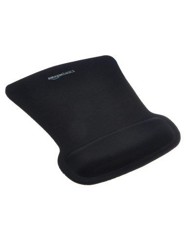 Almohadilla de ratón ergonómica Amazon Basics con gel negro