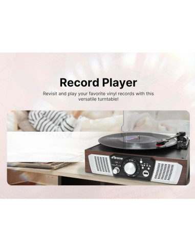 Tocadiscos Victor VHRP-1100 5-en-1 Bluetooth USB FM