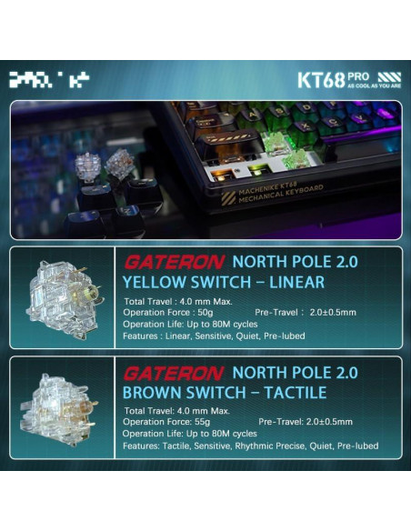 Teclado Mecánico Inalámbrico Machenike KT68 Pro RGB 68 Teclas Teclado Mecánico Inalámbrico Machenike KT68 Pro RGB 68 Teclas