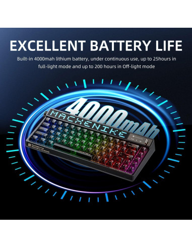 Teclado Mecánico Inalámbrico Machenike KT68 Pro RGB 68 Teclas