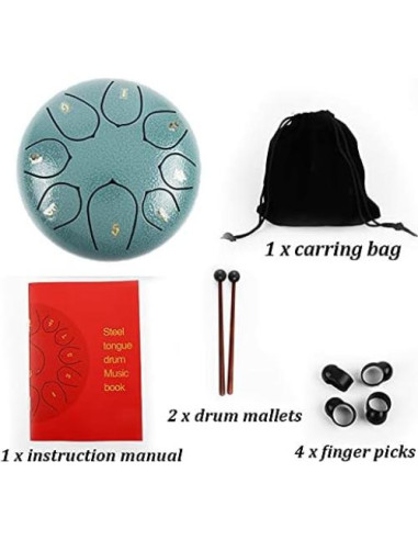 Tambor de Lengua de Acero 15 cm Cozykit 8 Notas