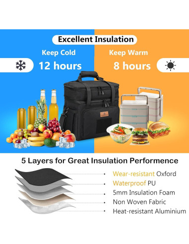 Caja de Almuerzo Táctica HSHRISH 15L Impermeable Negra