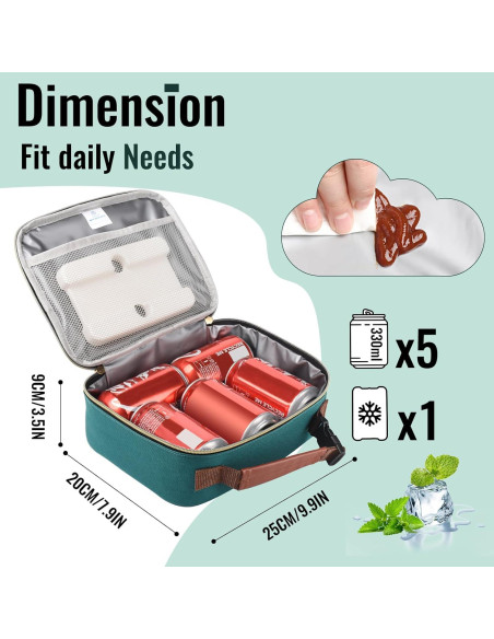 Caja de Almuerzo Genteen Verde Lago 5L Aislada Reutilizable Caja de Almuerzo Genteen Verde Lago 5L Aislada Reutilizable