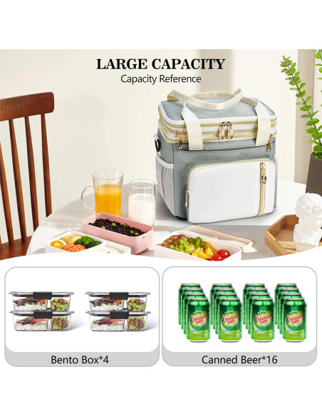 Caja de Almuerzo Aislada BAGNN 16L Verde Oliva Multi-compartimento Caja de Almuerzo Aislada BAGNN 16L Verde Oliva Multi-compartimento