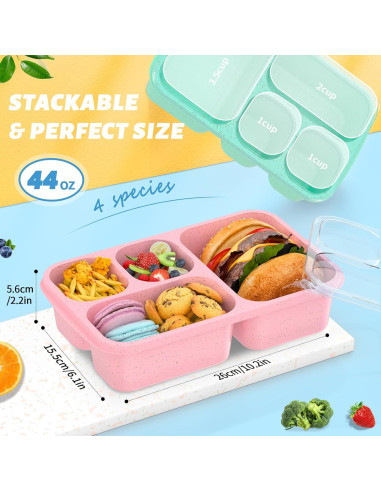 Caja Bento RGNEIN 4 Compartimentos 1.3L Apta Microondas