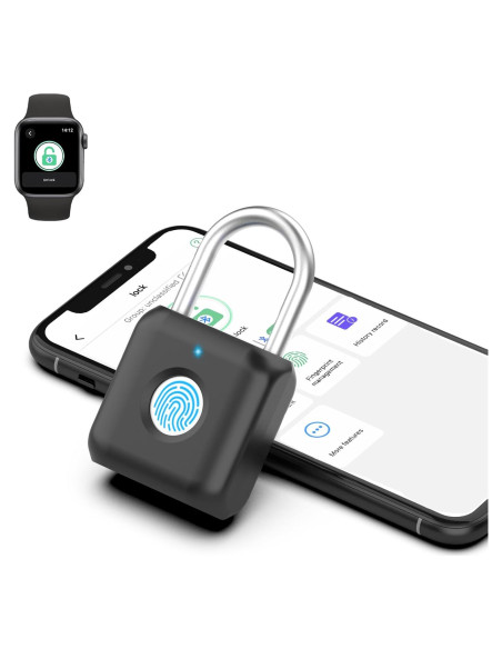 Candado biométrico eLinkSmart para casillero negro Candado biométrico eLinkSmart para casillero negro