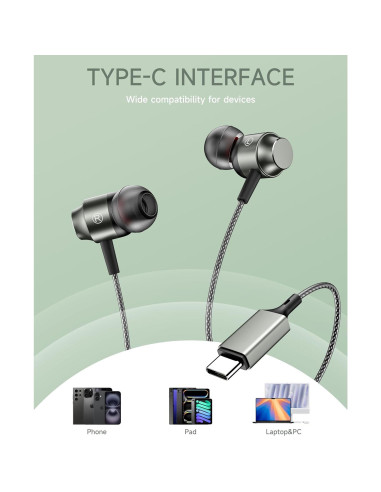 Auriculares USB C Marsno GB04 con micrófono y control de volumen