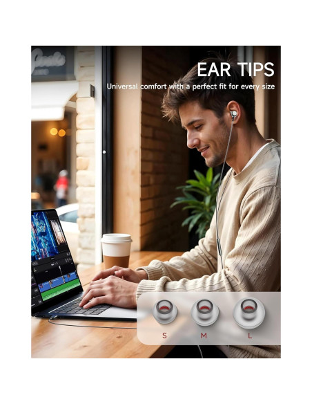 Auriculares USB C Marsno GB04 con micrófono y control de volumen Auriculares USB C Marsno GB04 con micrófono y control de volumen