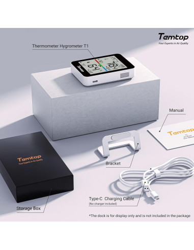 Temtop Medidor de Humedad T1 Bluetooth 0.17 kg