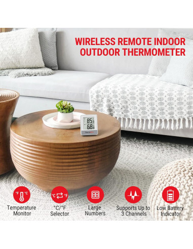 Termómetro Inalámbrico ThermoPro 500FT Interior Exterior