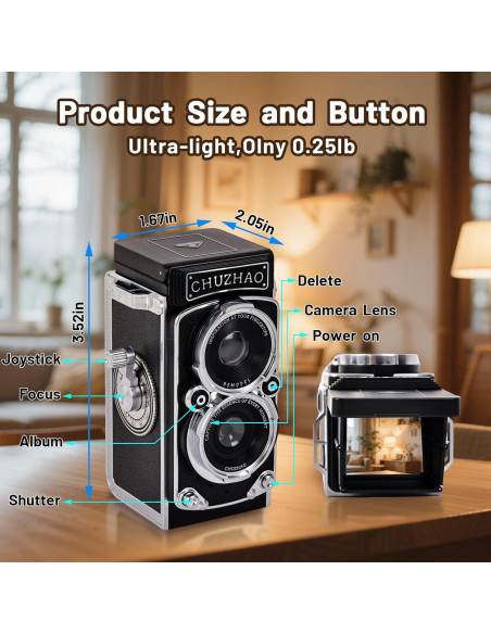 Cámara Digital Compacta Redcomets PZ-1 12MP 1080P Retro Cámara Digital Compacta Redcomets PZ-1 12MP 1080P Retro