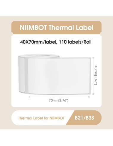 Etiquetas térmicas autoadhesivas NIIMBOT B21 40x70mm 110 unidades