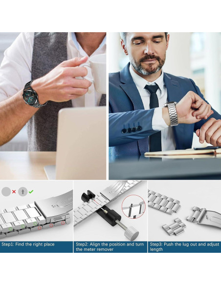 Correas de Metal para Smartwatch Xiaomi 22mm - Paquete de 2 Correas de Metal para Smartwatch Xiaomi 22mm - Paquete de 2