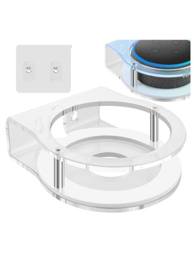 Soporte de Pared Acrílico Geekria para Echo Dot 3ra Gen Transparente