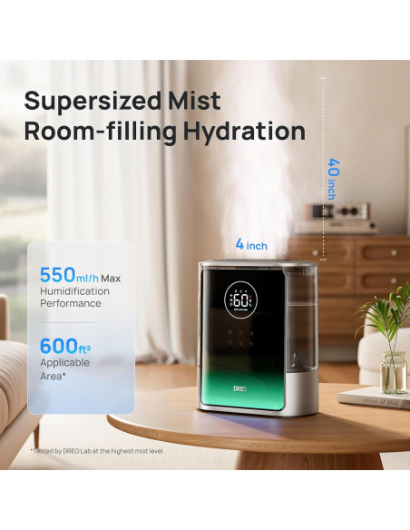Humidificador Inteligente Dreo 8L Plata para Habitaciones Grandes Humidificador Inteligente Dreo 8L Plata para Habitaciones Grandes