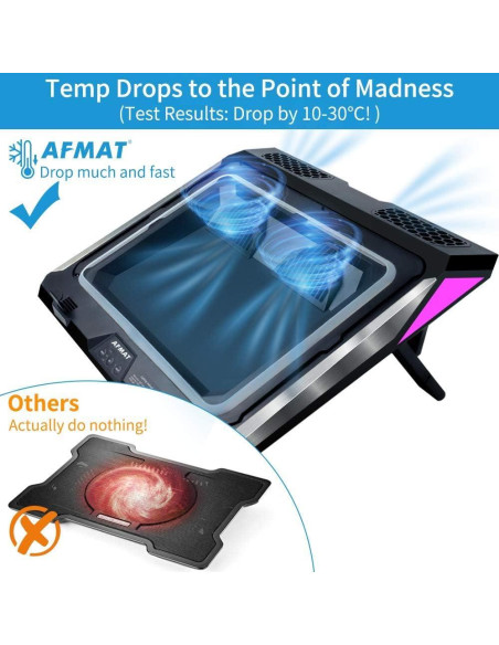 Base de Enfriamiento para Laptop AFMAT 4500RPM RGB 14-17.3" Base de Enfriamiento para Laptop AFMAT 4500RPM RGB 14-17.3"