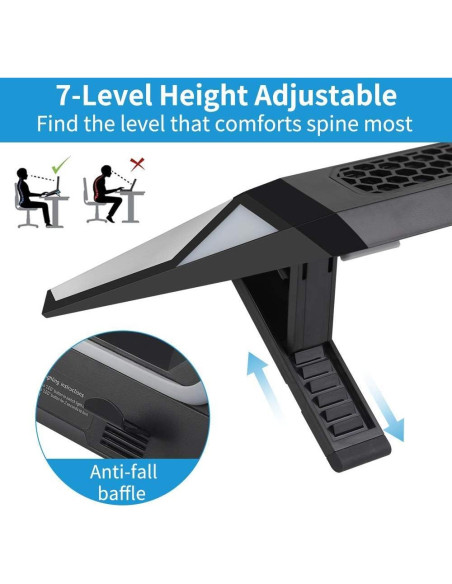 Base de Enfriamiento para Laptop AFMAT 4500RPM RGB 14-17.3" Base de Enfriamiento para Laptop AFMAT 4500RPM RGB 14-17.3"