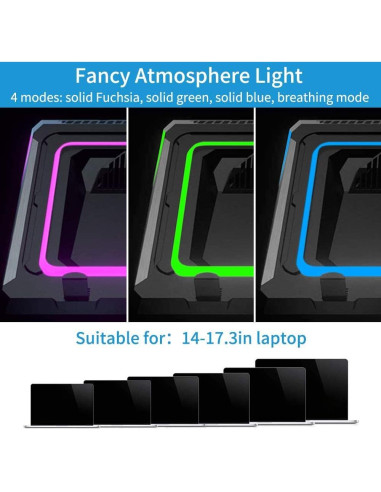 Base de Enfriamiento para Laptop AFMAT 4500RPM RGB 14-17.3"