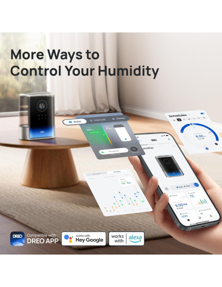 Humidificador Inteligente Dreo 8L Plata para Habitaciones Grandes Humidificador Inteligente Dreo 8L Plata para Habitaciones Grandes