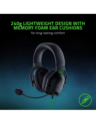 Auriculares Gaming Razer BlackShark V2 X 50mm 7.1 Negro