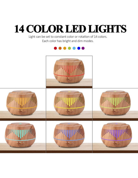 Humidificador ultrasónico MOVOYEE 500ml con difusor y luz LED Humidificador ultrasónico MOVOYEE 500ml con difusor y luz LED