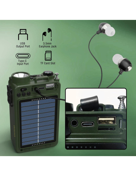 Radio Portátil Raddy RE40 FM/AM/SW con Batería 4000mAh y Solar Radio Portátil Raddy RE40 FM/AM/SW con Batería 4000mAh y Solar