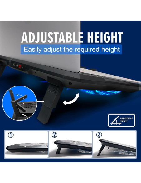 Base de Enfriamiento NAGAN para Laptop 15-17.3" con 3 Ventiladores Base de Enfriamiento NAGAN para Laptop 15-17.3" con 3 Ventiladores