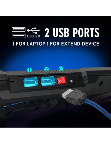 Base de Enfriamiento NAGAN para Laptop 15-17.3" con 3 Ventiladores
