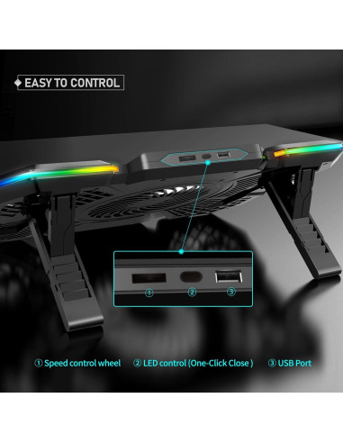 Base de Enfriamiento para Laptop AIMIUZI F13 5 Ventiladores