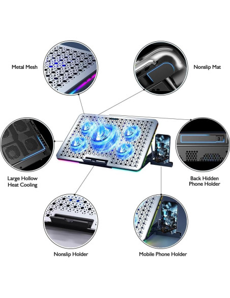 Base de Enfriamiento para Laptop LiANGSTAR 12-17.3" RGB Base de Enfriamiento para Laptop LiANGSTAR 12-17.3" RGB