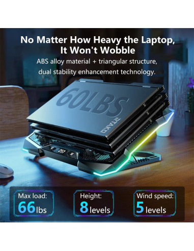 G-STORY Almohadilla Enfriamiento Laptop 12-18" RGB 10 Ventiladores