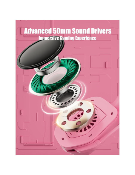Auriculares de Juego ZIUMIER Z30 Rosa con Luz LED y Micrófono Auriculares de Juego ZIUMIER Z30 Rosa con Luz LED y Micrófono