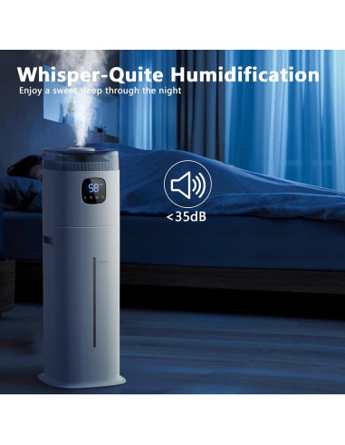 Humidificador KZF 9L Ultrasónico Blanco 72h Silencioso