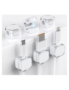 Clips Magnéticos para Cables TIKIWIK - Paquete de 6 Blancos