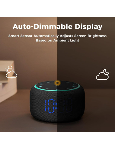 Reloj Despertador Digital Mojikoo con Ruido Blanco y Bluetooth