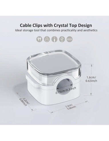 Clips Magnéticos para Cables TIKIWIK - Paquete de 6 Blancos