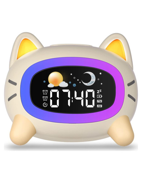 Reloj Despertador para Niños Fotgear Gato con Luz y Sonido Reloj Despertador para Niños Fotgear Gato con Luz y Sonido