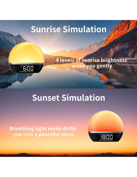 Reloj Despertador SoundLegend con Luz de Amanecer y Radio FM