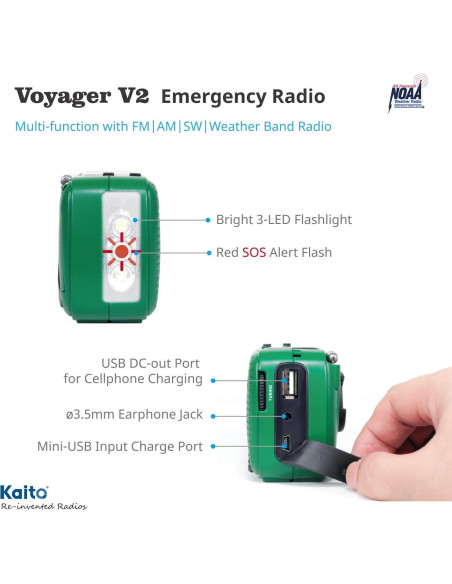 Radio de Emergencia Portátil Kaito 4336302721 AM/FM NOAA Solar Radio de Emergencia Portátil Kaito 4336302721 AM/FM NOAA Solar