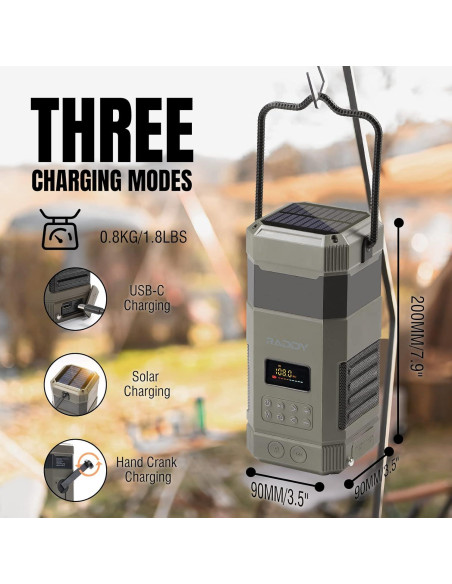 Linterna de Camping Raddy SL10 10000mAh Radio BT IPX6 Linterna de Camping Raddy SL10 10000mAh Radio BT IPX6