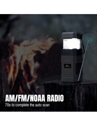 Linterna de Camping Raddy SL10 10000mAh Radio BT IPX6