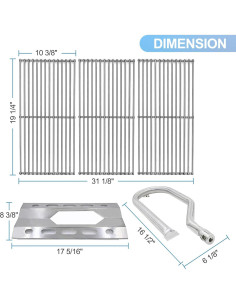 Juego de Repuestos para Parrilla Nexgrill 3 Piezas Acero Inox 2