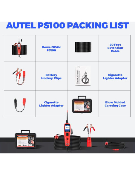 Autel PowerScan PS100 Probador de Circuitos 12V 24V Autel PowerScan PS100 Probador de Circuitos 12V 24V