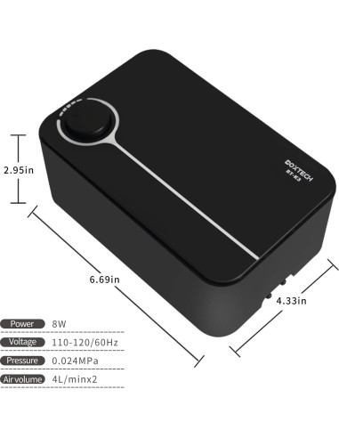 Bomba de aire silenciosa Boxtech K3 8W para acuario 20-600L