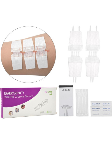 Kit de Cierre de Heridas JCMED 2 Piezas Sin Suturas Kit de Cierre de Heridas JCMED 2 Piezas Sin Suturas