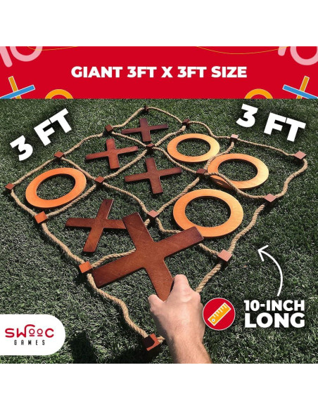 Juego de Tres en Raya Gigante SWOOC 91x91 cm para Exterior Juego de Tres en Raya Gigante SWOOC 91x91 cm para Exterior