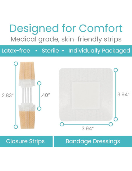 Kit de Cierre de Heridas ViveCare 4 Pcs - Vendajes Estériles Kit de Cierre de Heridas ViveCare 4 Pcs - Vendajes Estériles