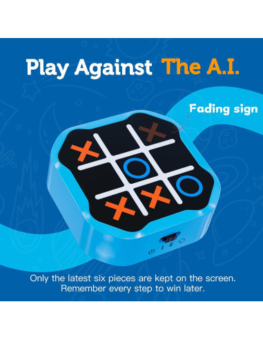 Juego Electrónico 3 en 1 MASSRT Tres en Raya LED Azul